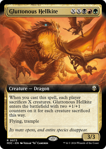 Gluttonous Hellkite (Extended Art) (M3C-073)  - Modern Horizons 3 Commander: (Extended Art)
