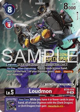 Loudmon (Regionals 25-26 Season 2 Participant) (BT20-075) - Release Special Booster 2.0