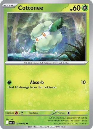 Cottonee 004/086 - Reverse Holofoil SV White Flare