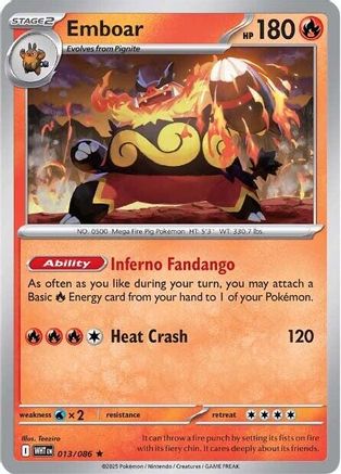 Emboar 013/086 - Holofoil SV White Flare