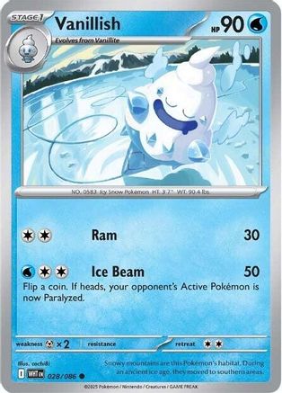 Vanillish 028/086 - Reverse Holofoil SV White Flare
