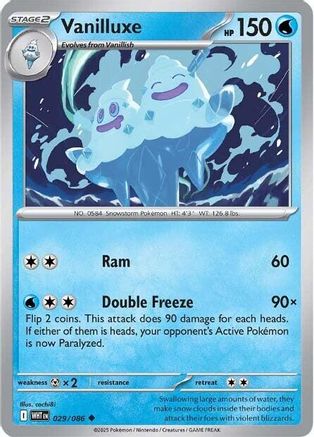 Vanilluxe 029/086 - Reverse Holofoil SV White Flare