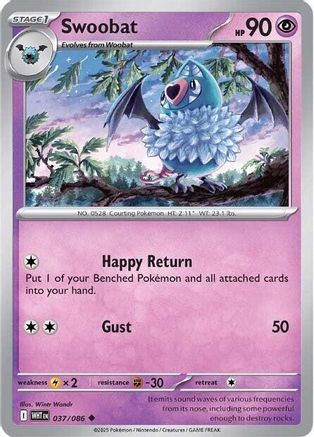 Swoobat 037/086 - Reverse Holofoil SV White Flare