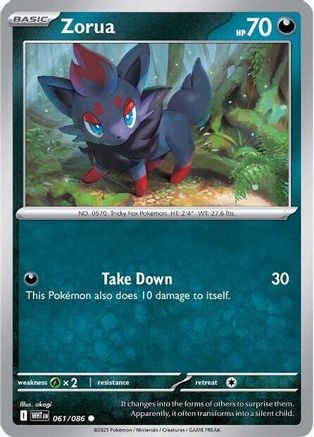 Zorua 061/086 - Reverse Holofoil SV White Flare