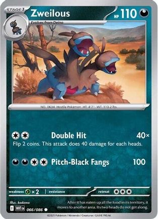 Zweilous 066/086 - Reverse Holofoil SV White Flare
