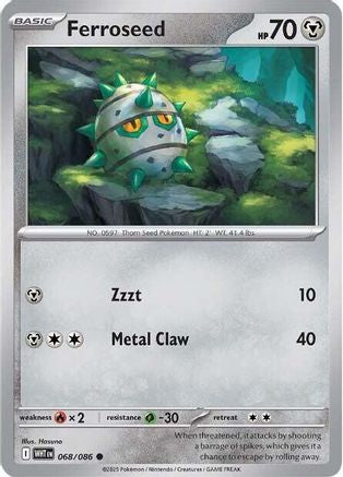 Ferroseed 068/086 - Reverse Holofoil SV White Flare