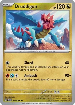 Druddigon 071 /086- Reverse Holofoil SV White Flare