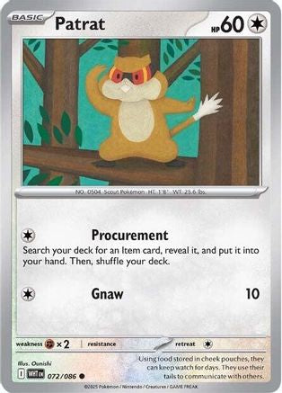 Patrat 072/086 - Reverse Holofoil SV White Flare