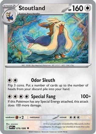 Stoutland 076/086 - Reverse Holofoil SV White Flare