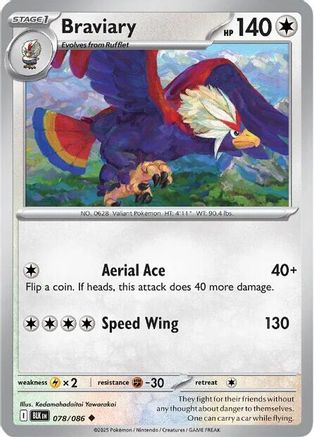 Braviary 078/086 - Reverse Holofoil SV Black Bolt