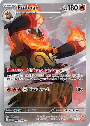 Emboar 098/086  - Holofoil SV White Flare - Illustration Rare