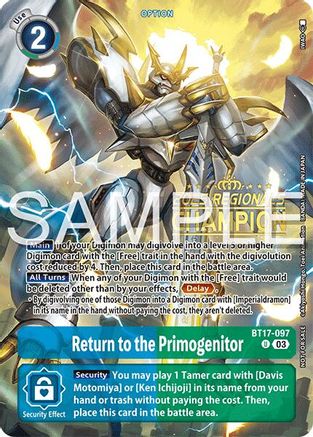Return to the Primogenitor (Regionals 25-26 Season 2 Champion) (BT17-097) - Secret Crisis Foil