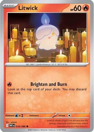 Litwick 016/086 - Reverse Holofoil SV White Flare