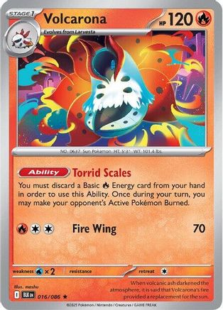 Volcarona 016/086 - Reverse Holofoil SV Black Bolt