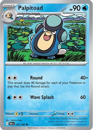 Palpitoad 020/086 - Reverse Holofoil SV Black Bolt