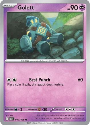 Golett 042/086 - Reverse Holofoil SV Black Bolt