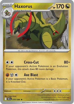 Haxorus 070/086 - Reverse Holofoil SV Black Bolt