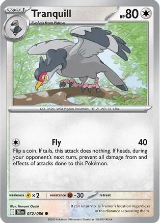 Tranquill 072/086 - Reverse Holofoil SV Black Bolt