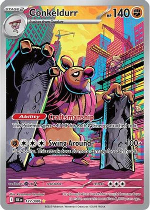 Conkeldurr 127/086  - Holofoil SV Black Bolt - Illustration Rare