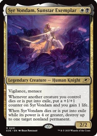 Syr Vondam, Sunstar Exemplar (EOE-231) - Edge of Eternities Foil