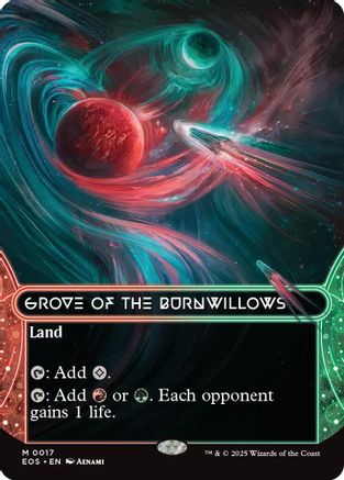 Grove of the Burnwillows (0017) (Borderless) (EOS-017)  Foil - Edge of Eternities: Stellar Sights