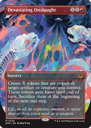Devastating Onslaught (Borderless) (EOE-308)  Foil - Edge of Eternities