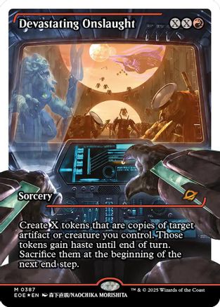 Devastating Onslaught (0387) (Showcase) (Fracture Foil) (EOE-387)  Foil - Edge of Eternities