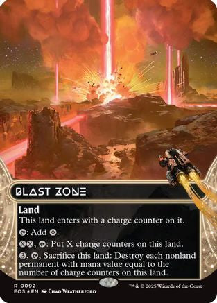 Blast Zone (0092) (Borderless) (Galaxy Foil) (EOS-092)  Foil - Edge of Eternities: Stellar Sights