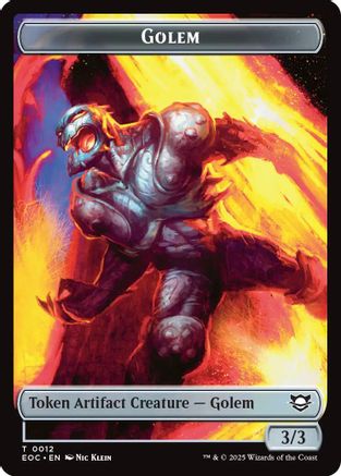 Golem (0012) // Golem (0014) Double-Sided Token (EOC-12 // 14) - Commander: Edge of Eternities