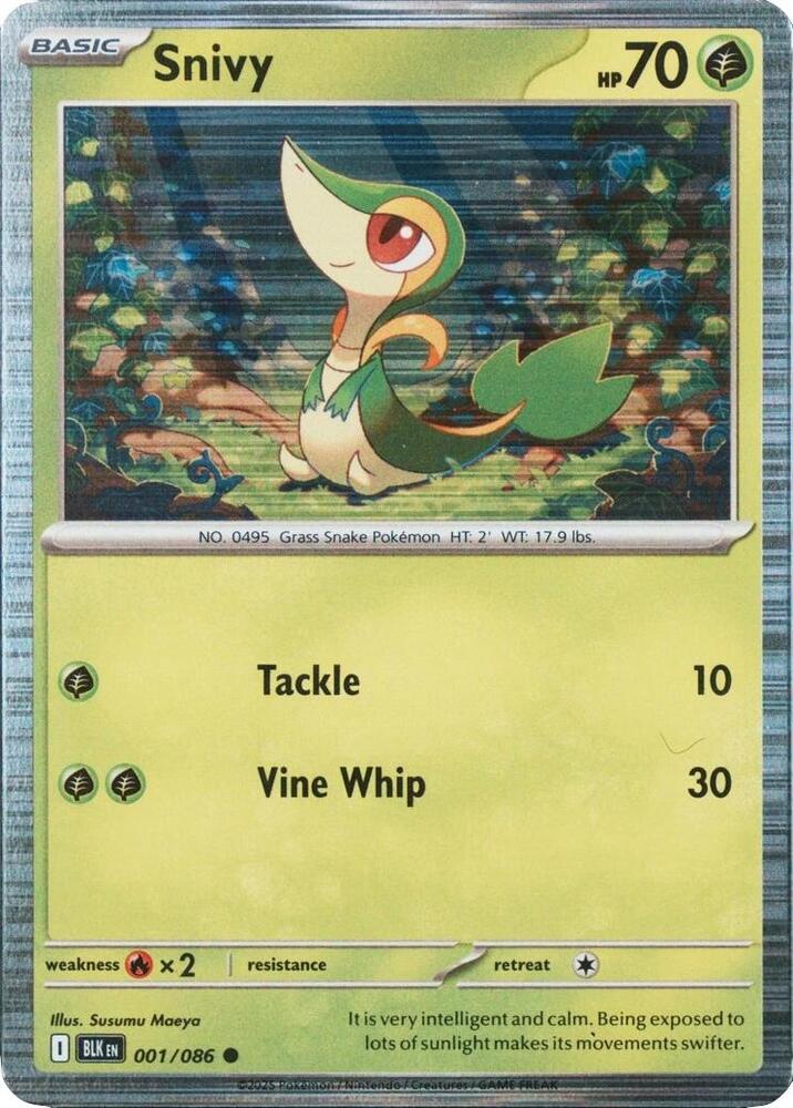 Snivy (Unova Poster Collection) 001/086  - Holofoil SV Black Bolt
