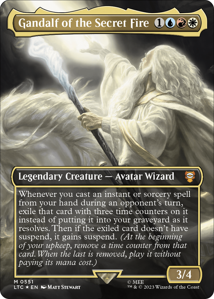 Gandalf of the Secret Fire (Borderless) (Surge Foil) (LTC-551)  Foil - Tales of Middle-earth Commander