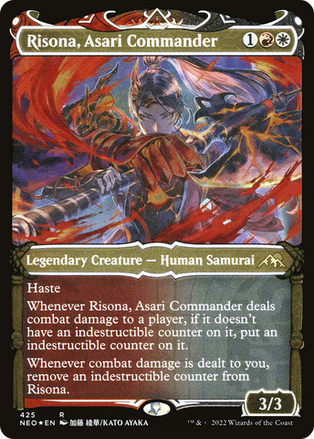 Risona, Asari Commander (NEO-425)  Etched Foil - Kamigawa: Neon Dynasty: (Showcase)