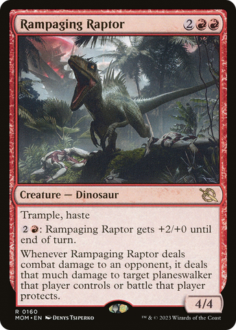 Rampaging Raptor (MOM-160)  Foil - March of the Machine