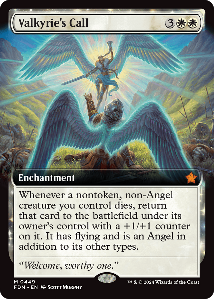 Valkyrie's Call (Extended Art) (FDN-449)  Foil - Foundations: (enchantment, Extended Art)