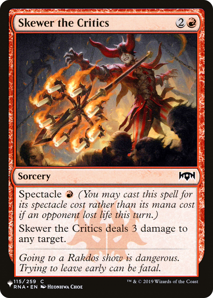 Skewer the Critics (LIST-RNA-115)  - The List