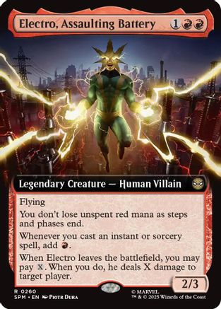 Electro, Assaulting Battery (Extended Art) (SPM-260)  Foil - Marvel's Spider-Man