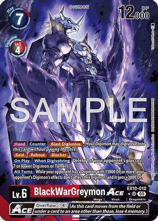 BlackWarGreymon ACE (Alternate Art) (EX10-010) - Sinister Order Foil