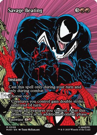 Savage Beating (Borderless) (MAR-026)  Foil - Marvel's Spider-Man: Eternal-Legal