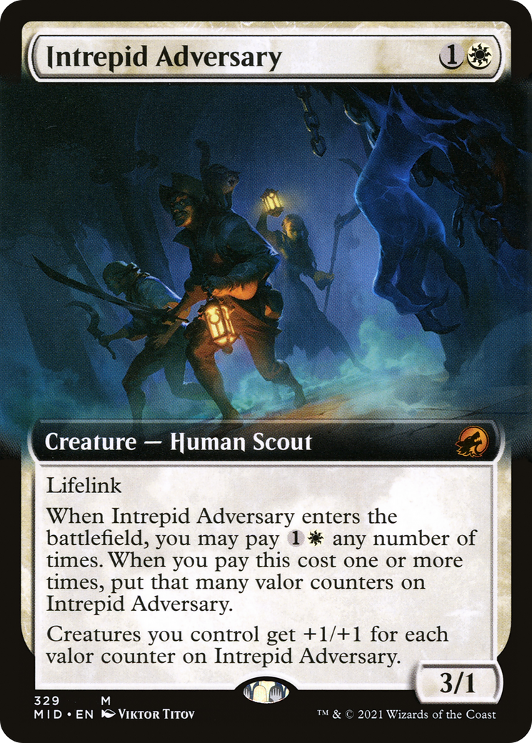 Intrepid Adversary (Extended Art) (MID-329) - Innistrad: Midnight Hunt: (Extended Art) Foil