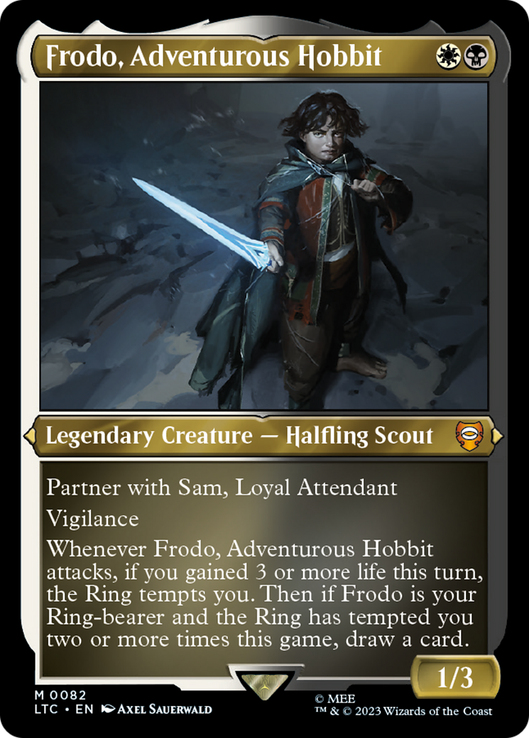 Frodo, Adventurous Hobbit (LTC-082)  Etched Foil - Tales of Middle-earth Commander