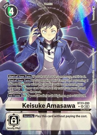 Keisuke Amasawa (Alternate Art) (BT23-090) - Hackers' Slumber Foil
