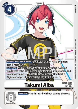 Takumi Aiba (BT23-089) - Hackers' Slumber Foil