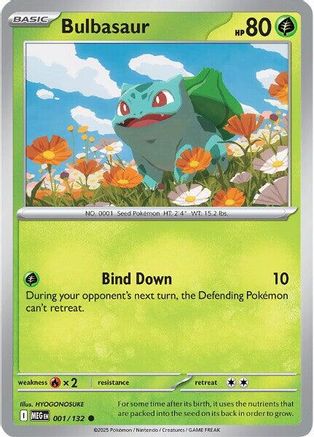 Bulbasaur 001/132 - Reverse Holofoil ME01 Mega Evolution