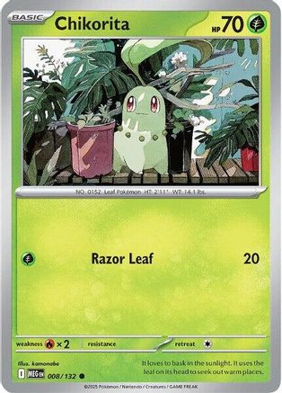 Chikorita 008/132 - Reverse Holofoil ME01 Mega Evolution