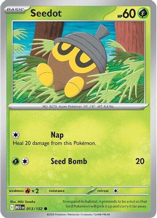 Seedot 013/132 - Reverse Holofoil ME01 Mega Evolution