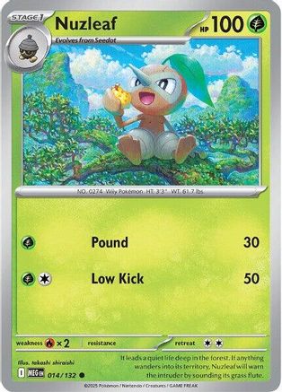 Nuzleaf 014/132 - Reverse Holofoil ME01 Mega Evolution