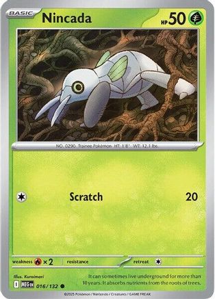 Nincada 016/132 - Reverse Holofoil ME01 Mega Evolution
