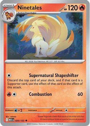 Ninetales 020/132 - Reverse Holofoil ME01 Mega Evolution
