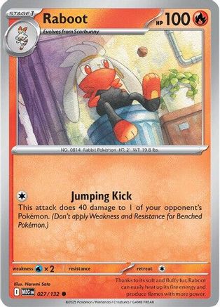 Raboot 027/132 - Reverse Holofoil ME01 Mega Evolution