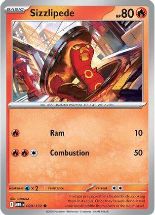 Sizzlipede 029/132 - Reverse Holofoil ME01 Mega Evolution